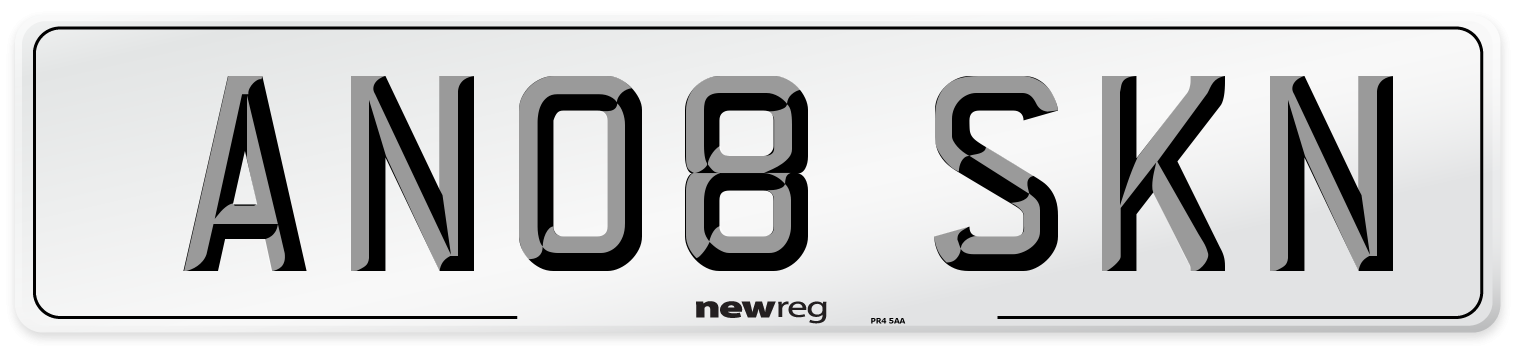 AN08 SKN Number Plate from New Reg